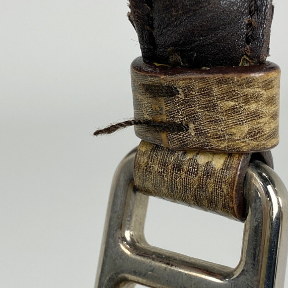 PRADA Plate Shoulder Bag Python Embossed Nylon Brown - Picture 4 of 6